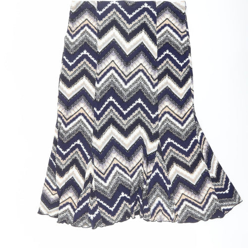 Just Elegance Womens Multicoloured Geometric Viscose Swing Skirt Size 16