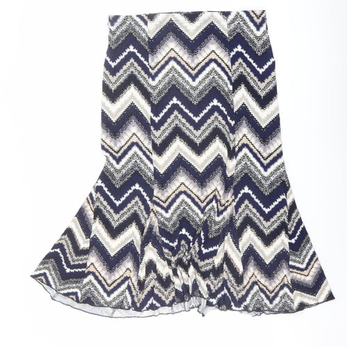 Just Elegance Womens Multicoloured Geometric Viscose Swing Skirt Size 16