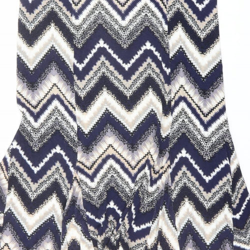 Just Elegance Womens Multicoloured Geometric Viscose Swing Skirt Size 16