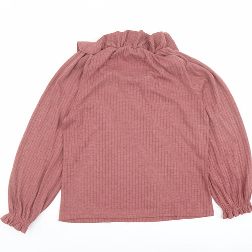 NEXT Womens Red Polyester Basic Blouse Size 10 Round Neck