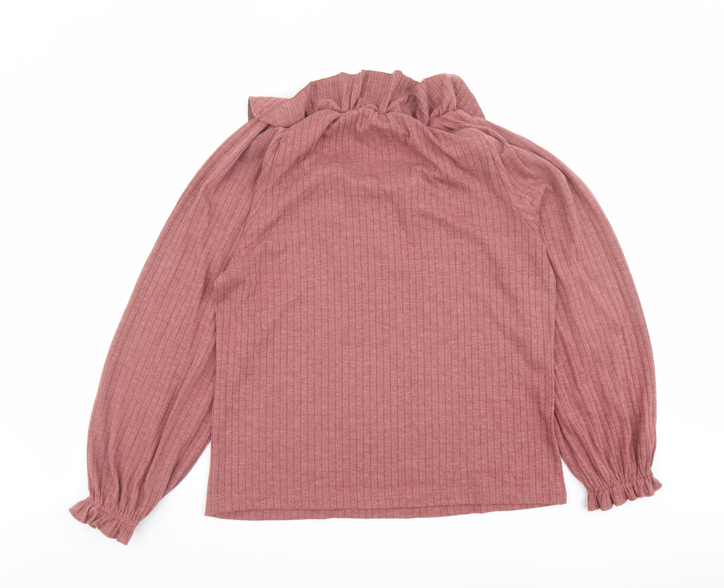 NEXT Womens Red Polyester Basic Blouse Size 10 Round Neck