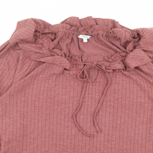 NEXT Womens Red Polyester Basic Blouse Size 10 Round Neck