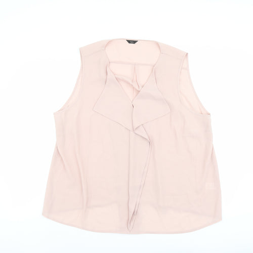 M&Co Womens Pink Polyester Basic Blouse Size 20 V-Neck