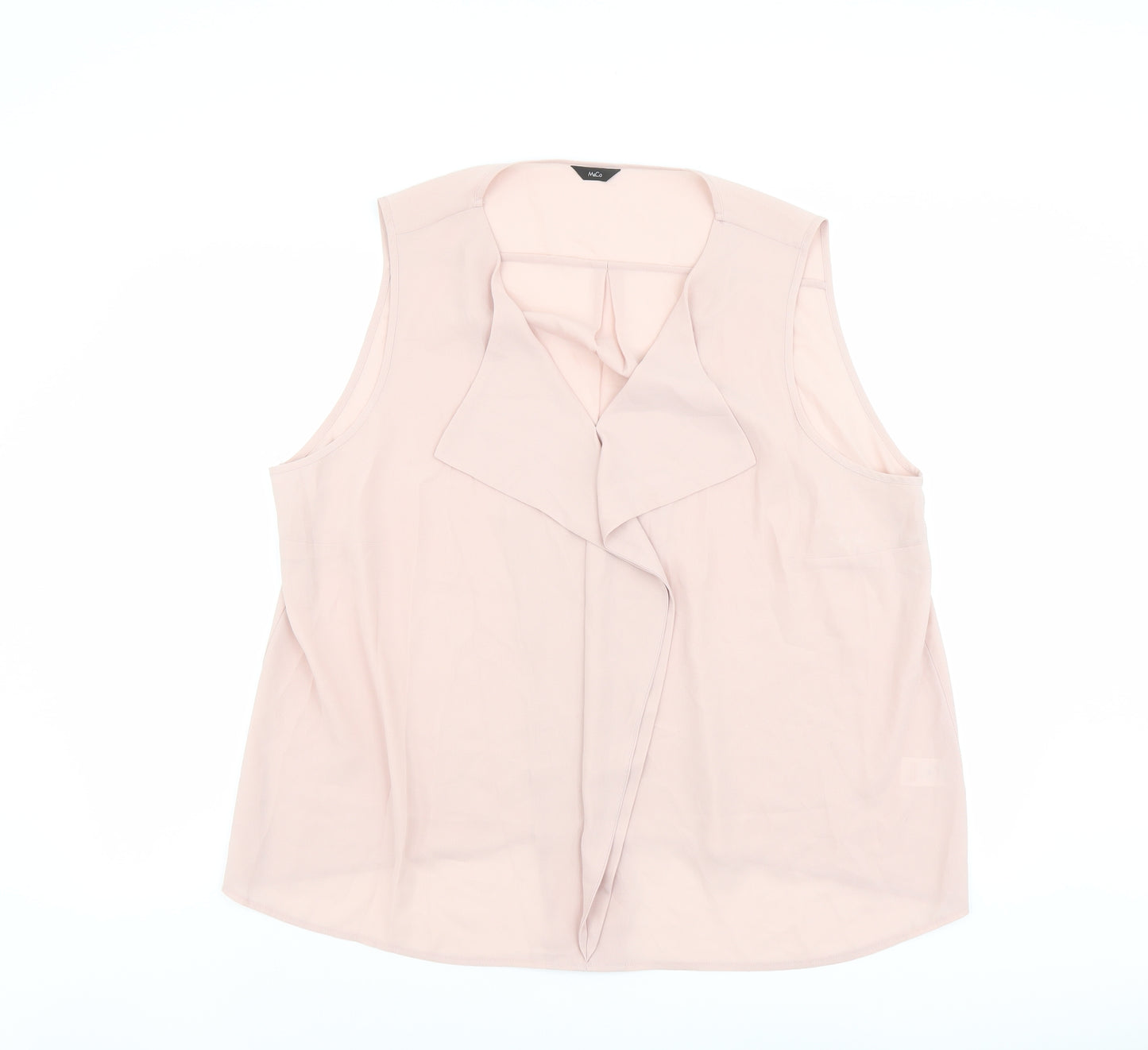 M&Co Womens Pink Polyester Basic Blouse Size 20 V-Neck