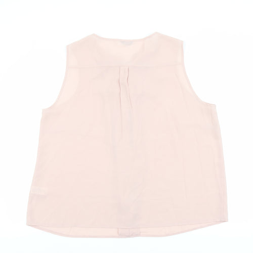 M&Co Womens Pink Polyester Basic Blouse Size 20 V-Neck