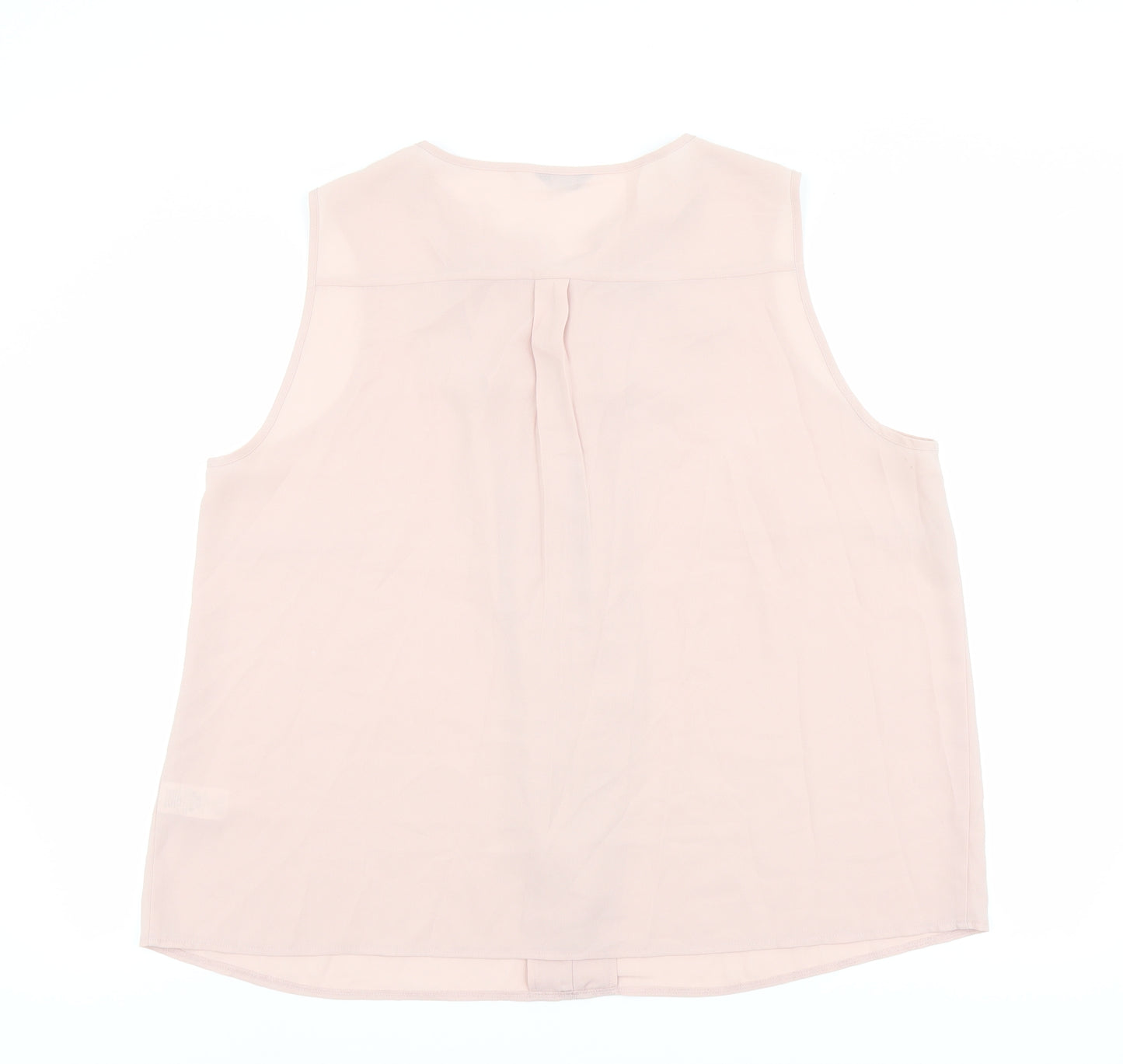 M&Co Womens Pink Polyester Basic Blouse Size 20 V-Neck