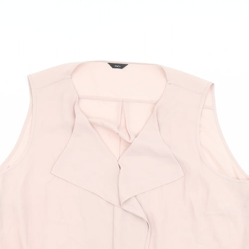 M&Co Womens Pink Polyester Basic Blouse Size 20 V-Neck