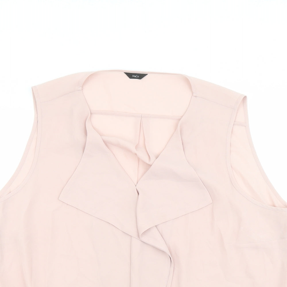 M&Co Womens Pink Polyester Basic Blouse Size 20 V-Neck