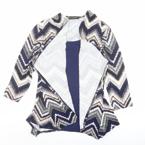 Just Elegance Womens Multicoloured Geometric Viscose Basic Blouse Size 14 Round Neck - Layered Top