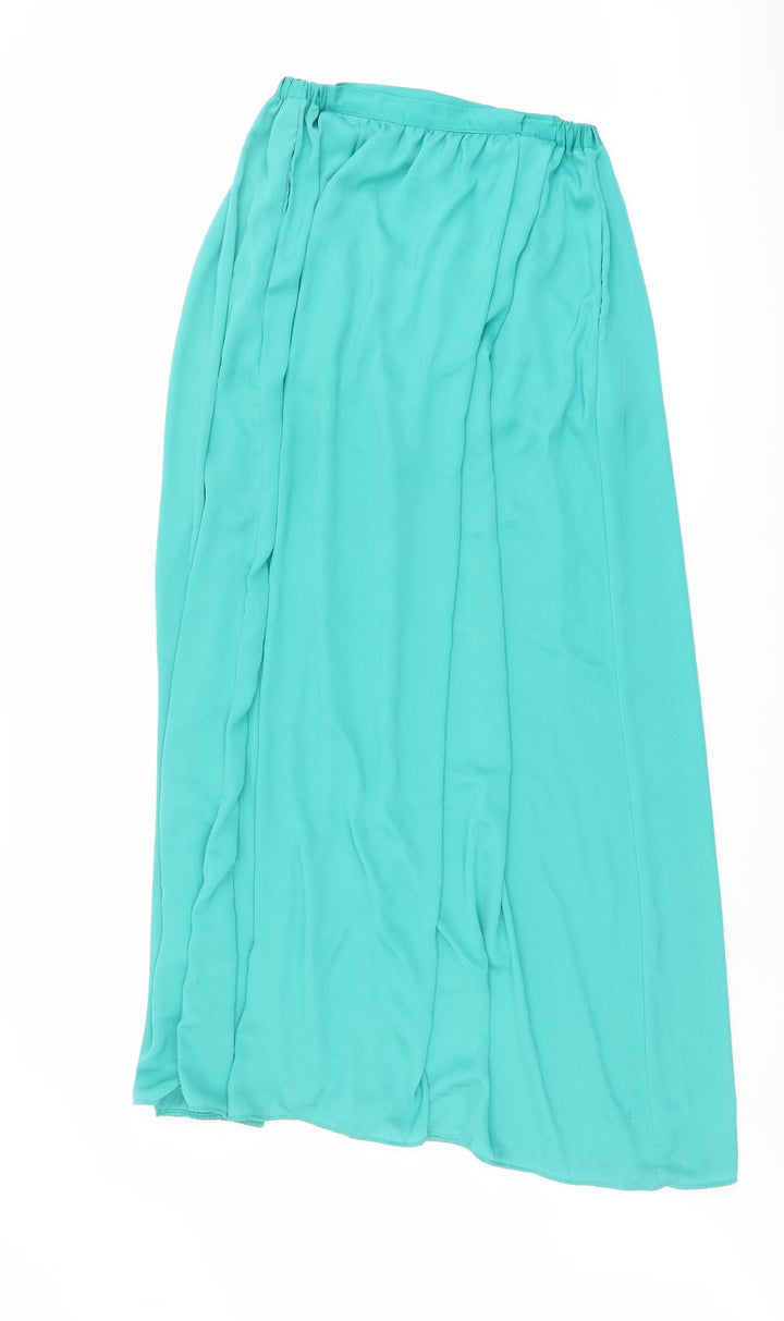 Zara Womens Green Polyester Maxi Skirt Size M