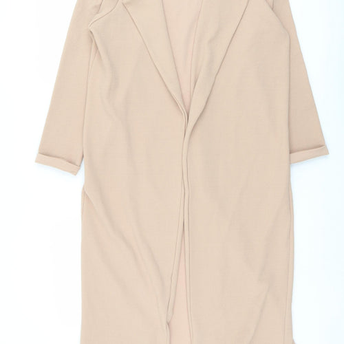 Boohoo Womens Beige Kimono Coat Size 12