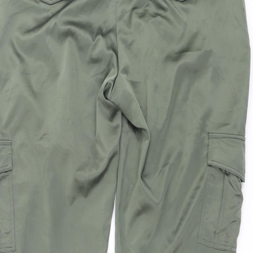 Red Herring Womens Green Polyester Cropped Trousers Size 16 L24 in Regular Button - Cargo