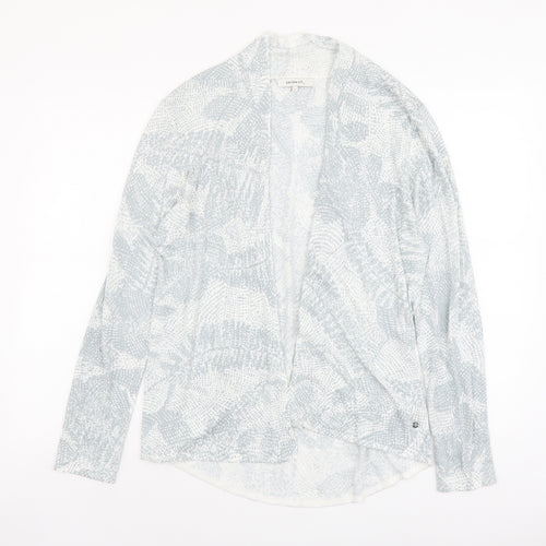Sandwich Womens Grey V-Neck Geometric Viscose Cardigan Jumper Size L - Leaf Print
