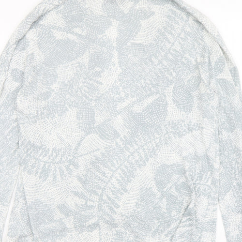 Sandwich Womens Grey V-Neck Geometric Viscose Cardigan Jumper Size L - Leaf Print