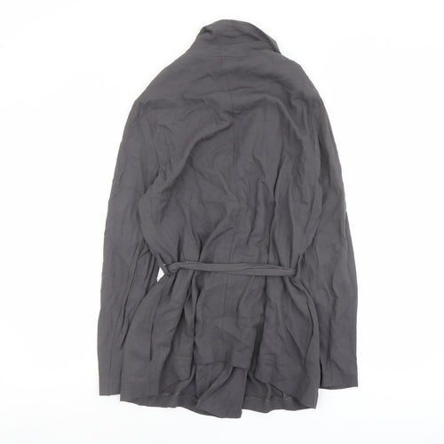 New Look Womens Grey Jacket Size 14 Tie