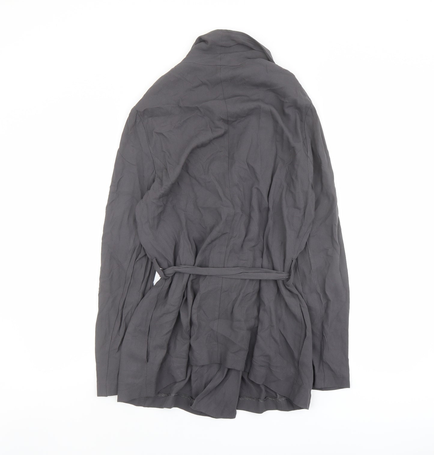 New Look Womens Grey Jacket Size 14 Tie