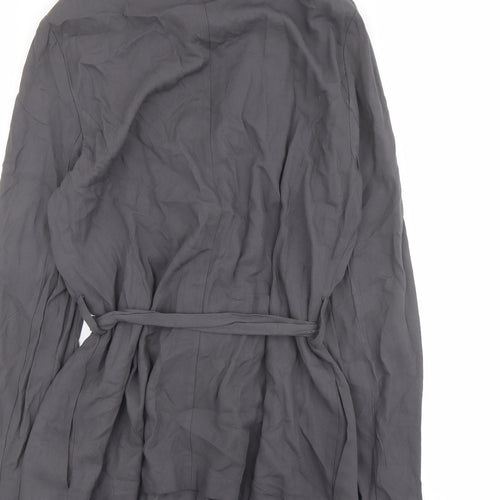New Look Womens Grey Jacket Size 14 Tie