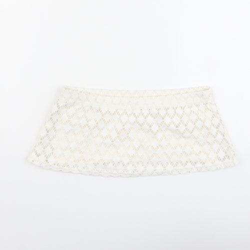 Boohoo Womens Ivory Polyester Cropped Tank Size 10 Square Neck - Bralette Bandeau