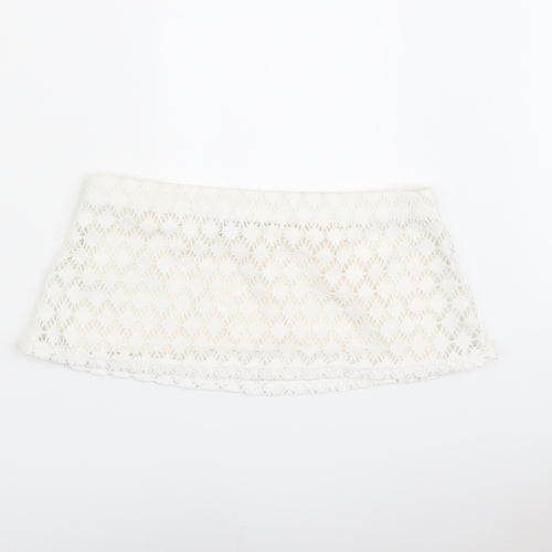 Boohoo Womens Ivory Polyester Cropped Tank Size 10 Square Neck - Bralette Bandeau