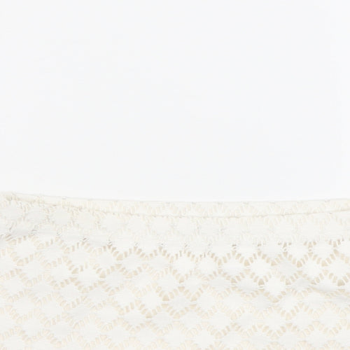 Boohoo Womens Ivory Polyester Cropped Tank Size 10 Square Neck - Bralette Bandeau