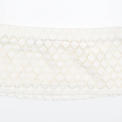 Boohoo Womens Ivory Polyester Cropped Tank Size 10 Square Neck - Bralette Bandeau