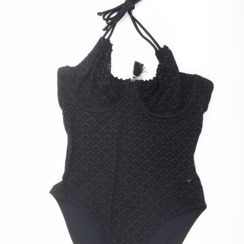 Pour Moi Womens Black Polyester One Piece Size 10