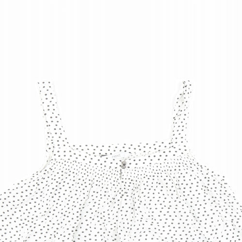 NEXT Womens White Polka Dot Viscose Camisole Tank Size 10 Square Neck