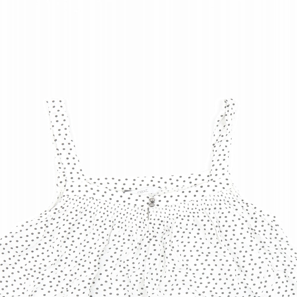 NEXT Womens White Polka Dot Viscose Camisole Tank Size 10 Square Neck