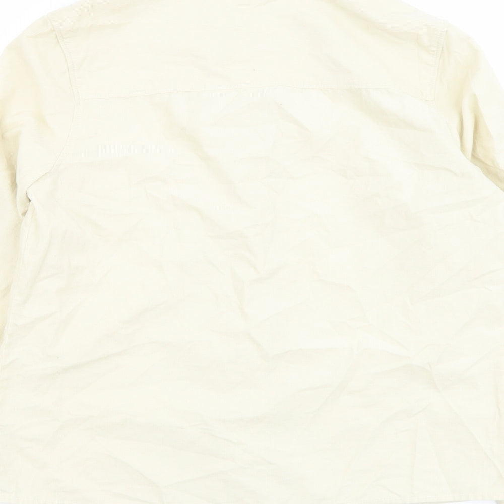 TU Womens Ivory Cotton Basic Button-Up Size 10 Mock Neck