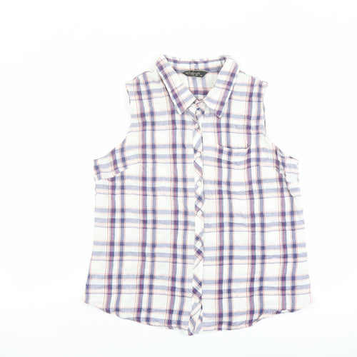 Originals Womens Multicoloured Plaid Cotton Basic Button-Up Size 18 Collared