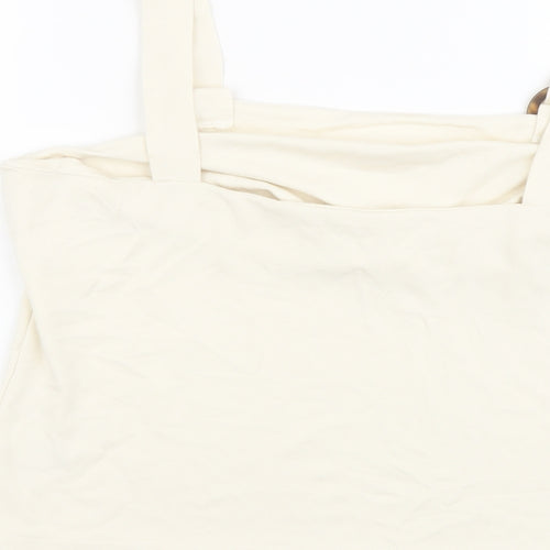 NEXT Womens Ivory Viscose Basic Tank Size 16 Square Neck