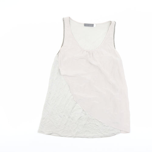 Mint Velvet Womens Beige Paisley Viscose Basic Tank Size 10 Scoop Neck