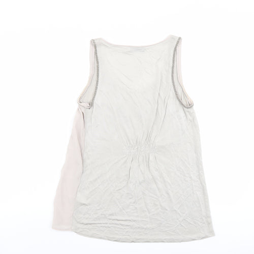 Mint Velvet Womens Beige Paisley Viscose Basic Tank Size 10 Scoop Neck