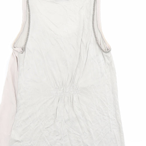 Mint Velvet Womens Beige Paisley Viscose Basic Tank Size 10 Scoop Neck