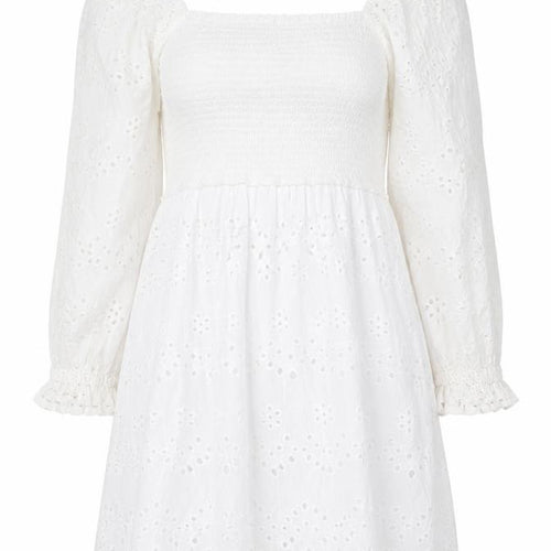 Rebbelion Womens White Geometric Cotton Trapeze & Swing Size M Off the Shoulder Pullover