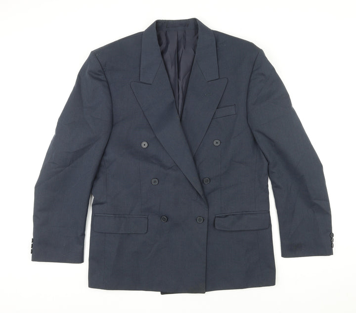 Burton Mens Blue Polyester Jacket Suit Jacket Size 40 Regular