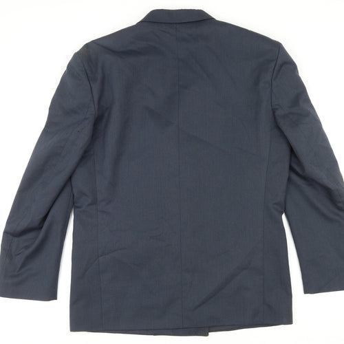 Burton Mens Blue Polyester Jacket Suit Jacket Size 40 Regular