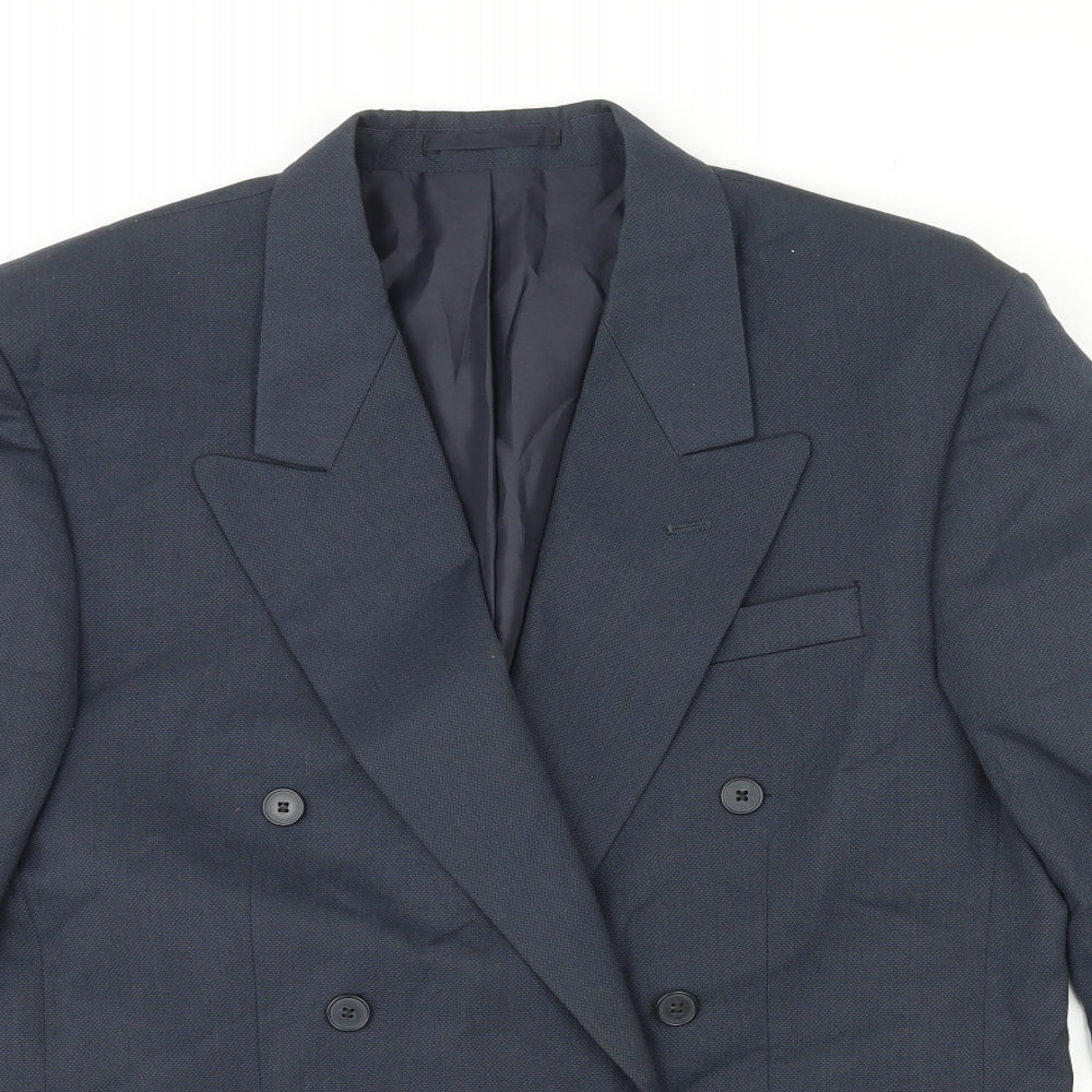 Burton Mens Blue Polyester Jacket Suit Jacket Size 40 Regular