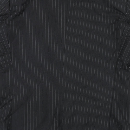 Skopes Mens Black Striped Polyester Jacket Suit Jacket Size 40 Regular
