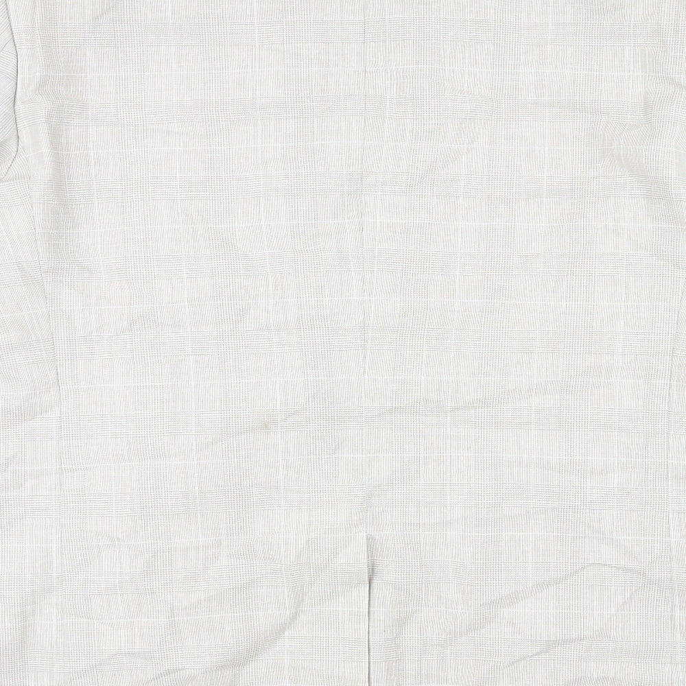 Bugatti Mens Beige Plaid Wool Jacket Suit Jacket Size 54 Regular