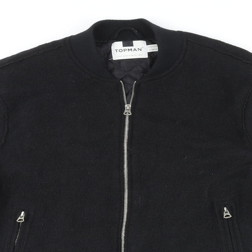 Topman Mens Black Jacket Size S Zip