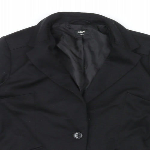 Oasis Womens Black Jacket Blazer Size 10 Button