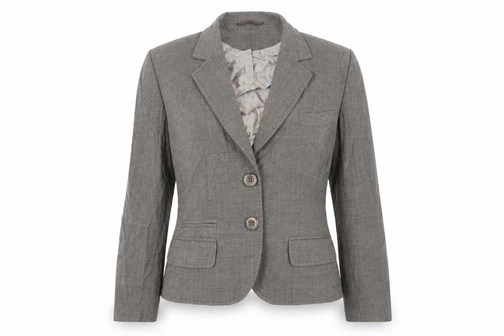 Next Womens Brown Geometric Jacket Blazer Size 10 Button