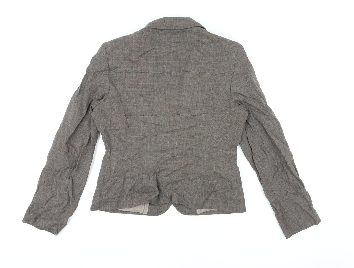NEXT Womens Brown Geometric Jacket Blazer Size 10 Button