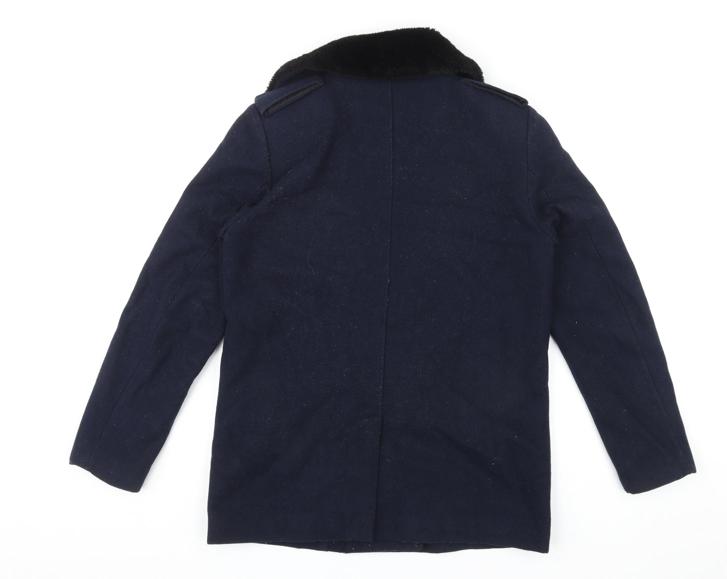 H&M Womens Blue Biker Jacket Size 8 Zip