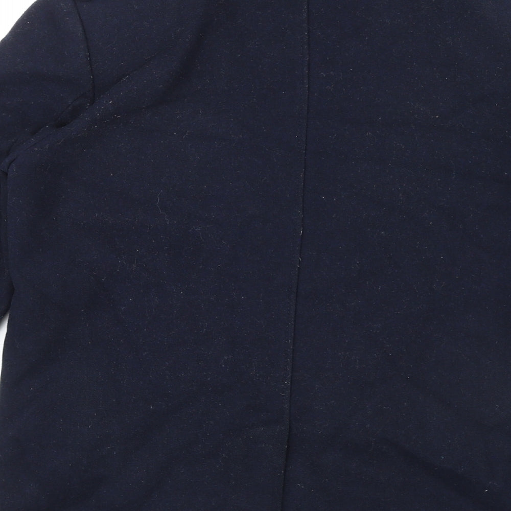 H&M Womens Blue Biker Jacket Size 8 Zip