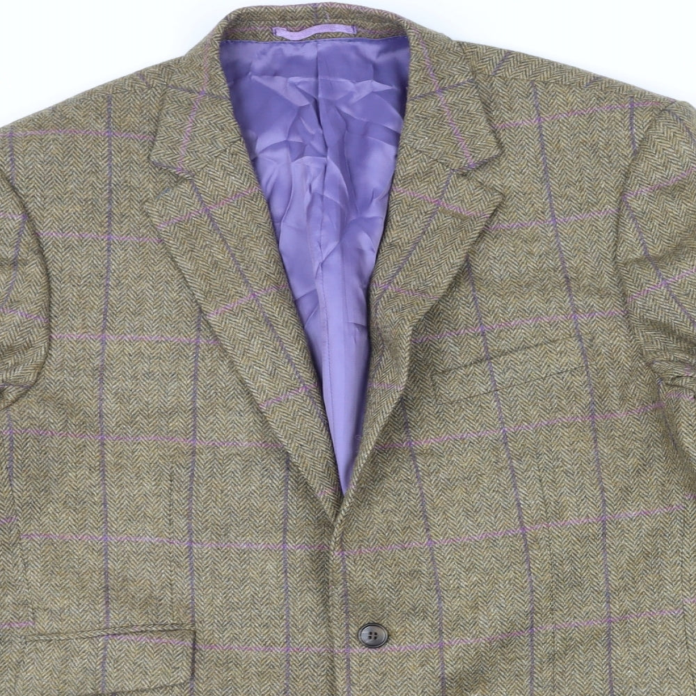 Gurteen Esquire Mens Multicoloured Check Wool Jacket Blazer Size 44 Regular