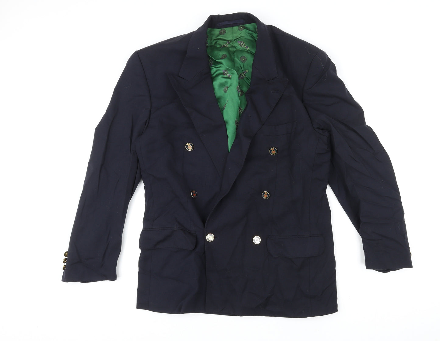 Van Gils Mens Blue Wool Jacket Blazer Size 36 Regular