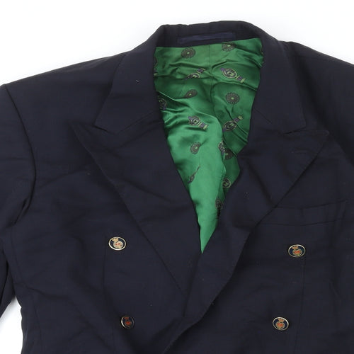 Van Gils Mens Blue Wool Jacket Blazer Size 36 Regular
