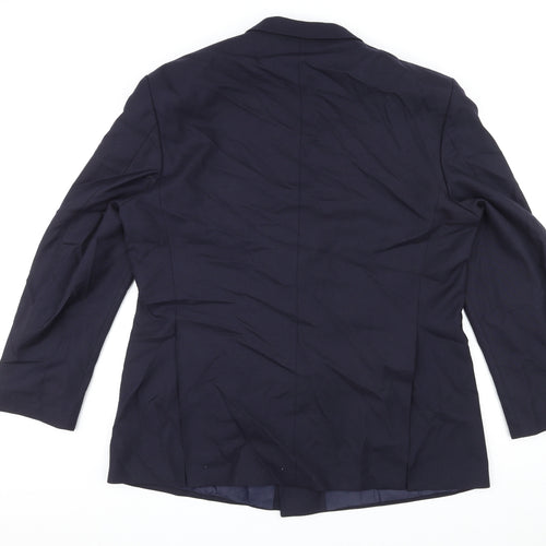 James Barry Mens Blue Polyester Jacket Blazer Size 44 Regular